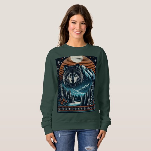 Wolf und Winter Sweatshirt (Vorne ganz)