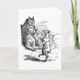 "Wolf-und-Ziegen-Duet" Grußkarte Karte