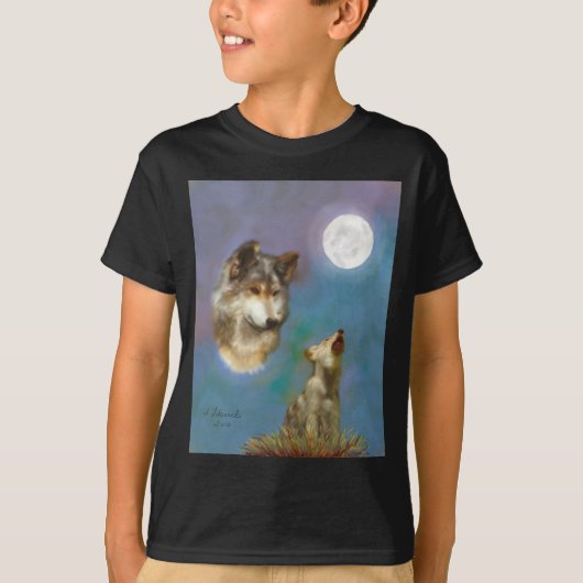 Wolf-undjunges T-Shirt (Vorderseite)