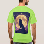 Wolf unter dem Mond. T-Shirt (Rückseite)