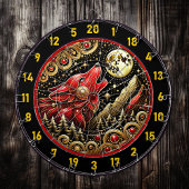 Wolf unter Mondlicht bringt Power und Frieden Dartscheibe