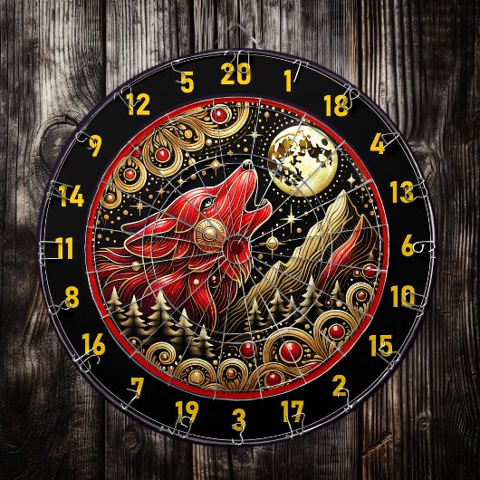 Wolf unter Mondlicht bringt Power und Frieden Dartscheibe