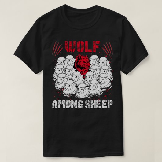 Wolf unter Schafen bin ich nicht einer der Schafe T-Shirt (Design vorne)