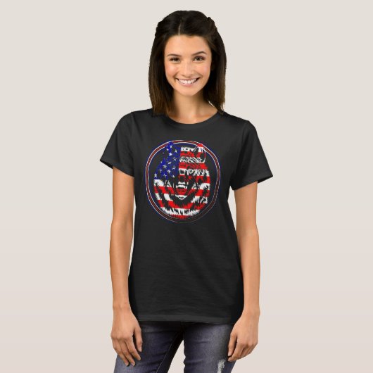 Wolf Usa American Flag Patriotic 4. Juli Wolf T-Shirt (Vorne ganz)