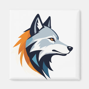Wolf Vector Art Animal Modern Urban City Graphic Magnet