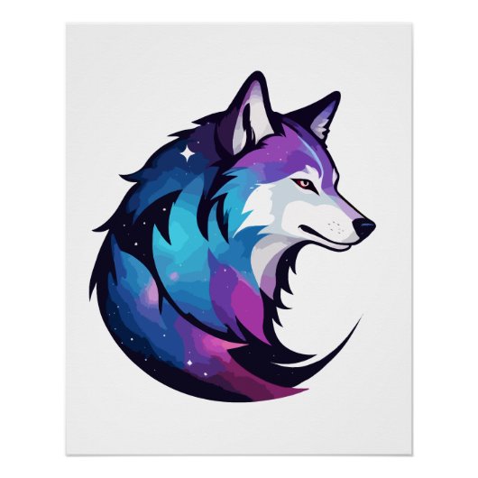 Wolf Vector Art Animal Modern Urban City Graphic Poster (Vorderseite)
