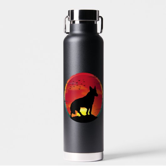 Wolf Vintag Sunset Trinkflasche (Vorne)