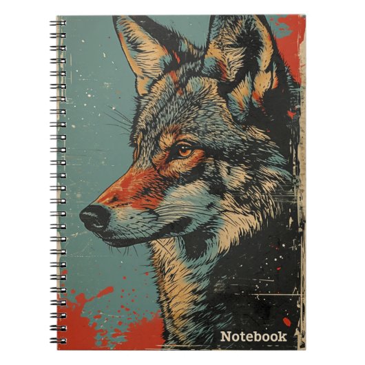 Wolf Vintage Notizblock (Vorderseite)
