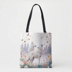 Wolf Vintage Tier- und Pflanzenwelt Stadt Art Tasche