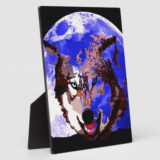 Wolf & Vollmond Fotoplatte (Seite)