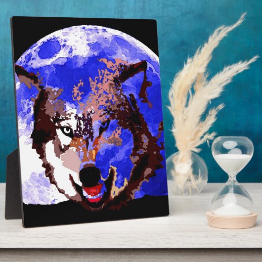 Wolf & Vollmond Fotoplatte (Seite)