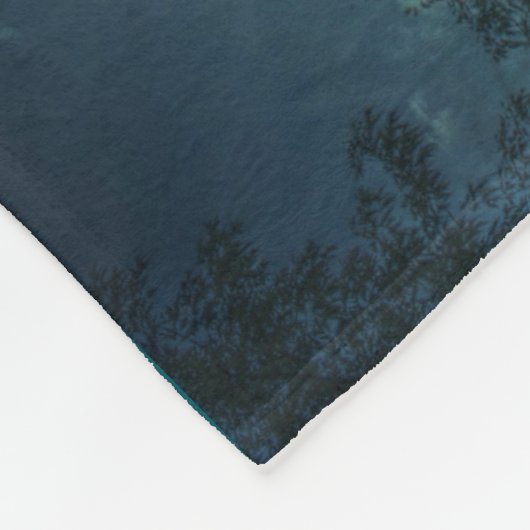 Wolf-Vollmond im Nebel Fleecedecke (Ecke)