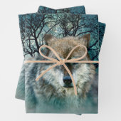 Wolf Vollmond in Nebel Geschenkpapier Set (Beispiel)