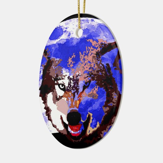Wolf & Vollmond Keramikornament (Links)