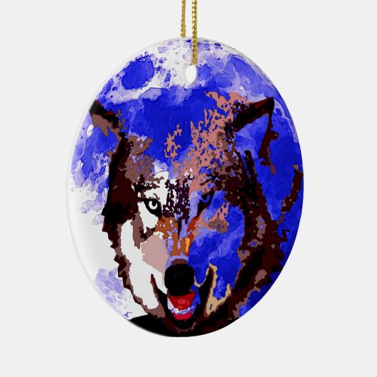 Wolf & Vollmond Keramikornament (Rechts)