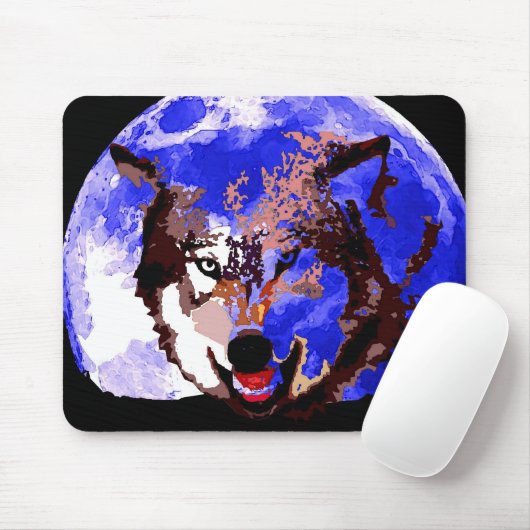 Wolf & Vollmond Mousepad (Mit Mouse)