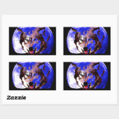 Wolf & Vollmond Rechteckiger Aufkleber (Blatt)