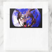 Wolf & Vollmond Rechteckiger Aufkleber (Tasche)
