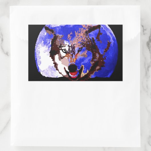 Wolf & Vollmond Rechteckiger Aufkleber (Tasche)