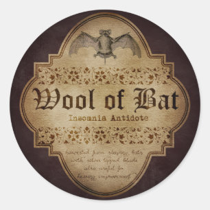 Wolf von Bat Apothecary Runder Aufkleber