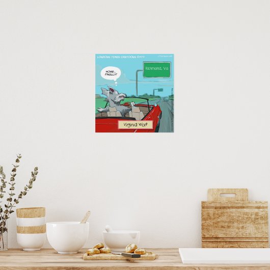 Wolf von Virginia Funny Watch Poster (Küche)