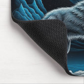 Wolf vor dem Vollmond Stehend | AI Art Mousepad (Ecke)
