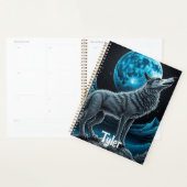 Wolf vor dem Vollmond Stehend | AI Art Planer (Anzeige)