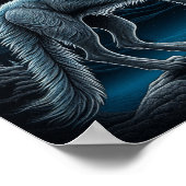 Wolf vor dem Vollmond Stehend | AI Art Poster (Ecke)