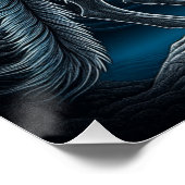 Wolf vor dem Vollmond Stehend | AI Art Poster (Ecke)