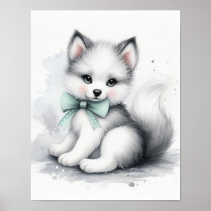 Wolf Wald Kinderzimmer Wandbild Poster