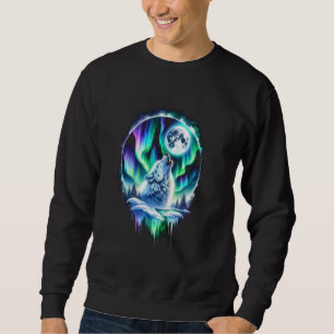 Wolf Wald Mond Vintage Kosmischer Heulender Wolf L Sweatshirt