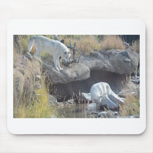 Wolf-Waldnatur-Land-FriedensLiebe-Tier Mousepad (Vorne)