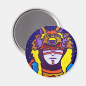 Wolf Walking by Piliero Magnet (Vorderseite/Rückseite)