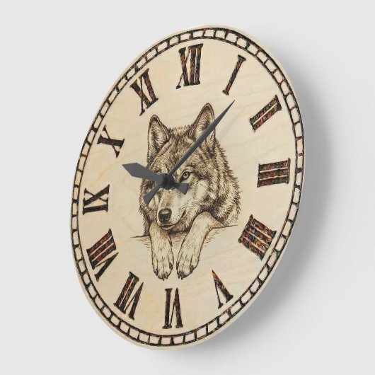 Wolf wall clock  große wanduhr (Winkel)