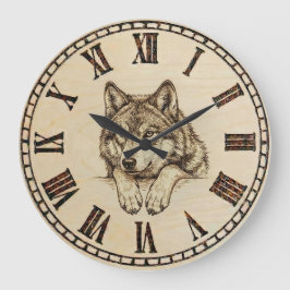 Wolf wall clock große wanduhr