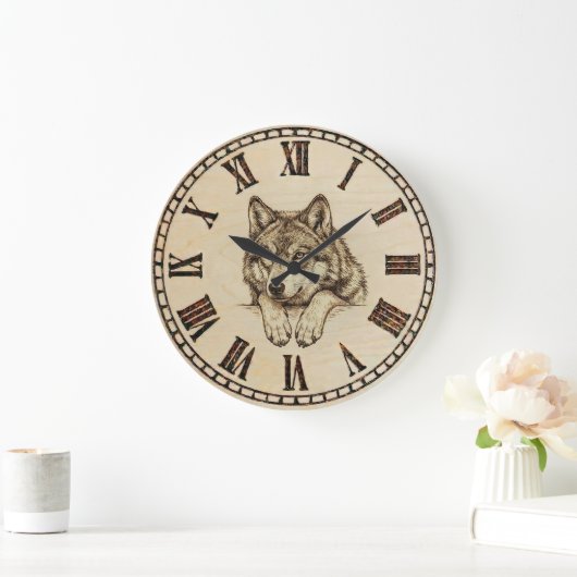 Wolf wall clock  große wanduhr (Zuhause)
