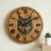 Wolf Wall Clock – Silent Wild Guardian Große Wanduhr
