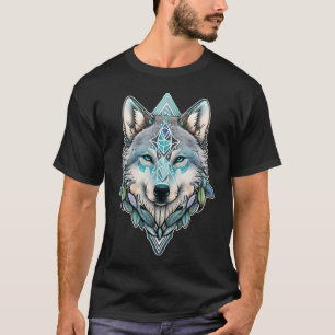 Wolf Wasserfarbe Yoga Mandala Tier Wildtier vi T-Shirt