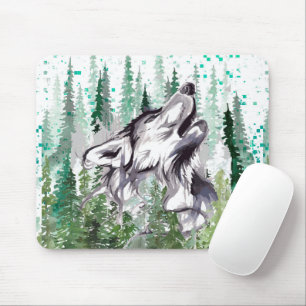 Wolf Watercolor Farbenfrohe Wolf Mouse Pad Mousepad