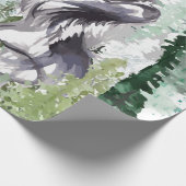 Wolf Watercolor | Farbiges Wolf Wrapping Paper Geschenkpapier (Ecke)