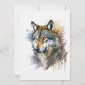 Wolf Watercolor Painting Einladung (Rückseite)