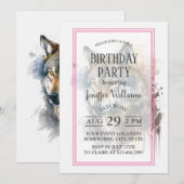 Wolf Watercolor Painting Einladung (Vorne/Hinten)