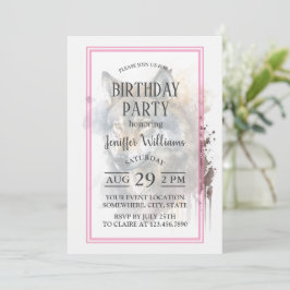 Wolf Watercolor Painting Einladung