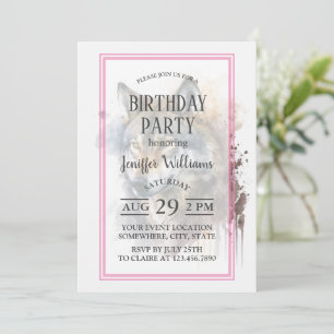 Wolf Watercolor Painting Einladung