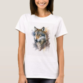 Wolf Watercolor Painting T-Shirt
