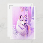 Wolf Watercolor Portrait 2 Postkarte (Vorne/Hinten)