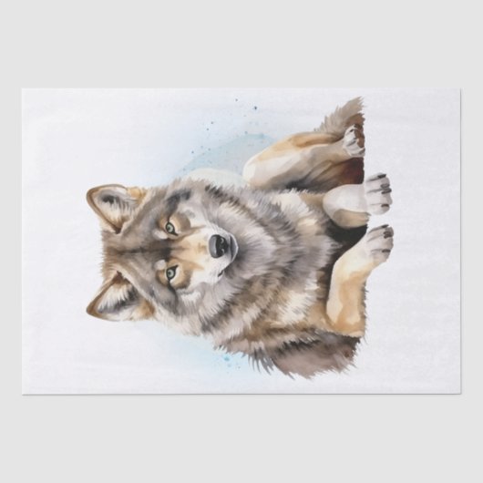 Wolf Watercolor Seidenpapier (Vorderseite)