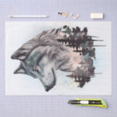 Wolf Watercolor Seidenpapier (Handwerk)