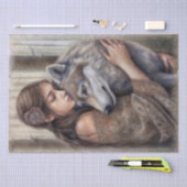 Wolf Watercolor Tissue Paper Seidenpapier (Handwerk)