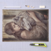 Wolf Watercolor Tissue Paper Seidenpapier (Handwerk)